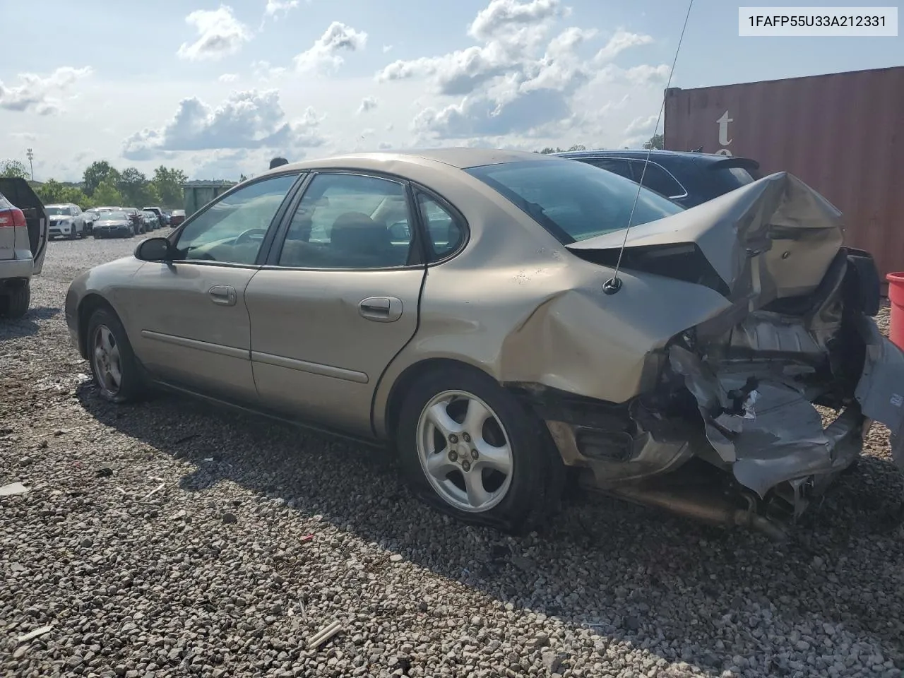 2003 Ford Taurus Ses VIN: 1FAFP55U33A212331 Lot: 57845024