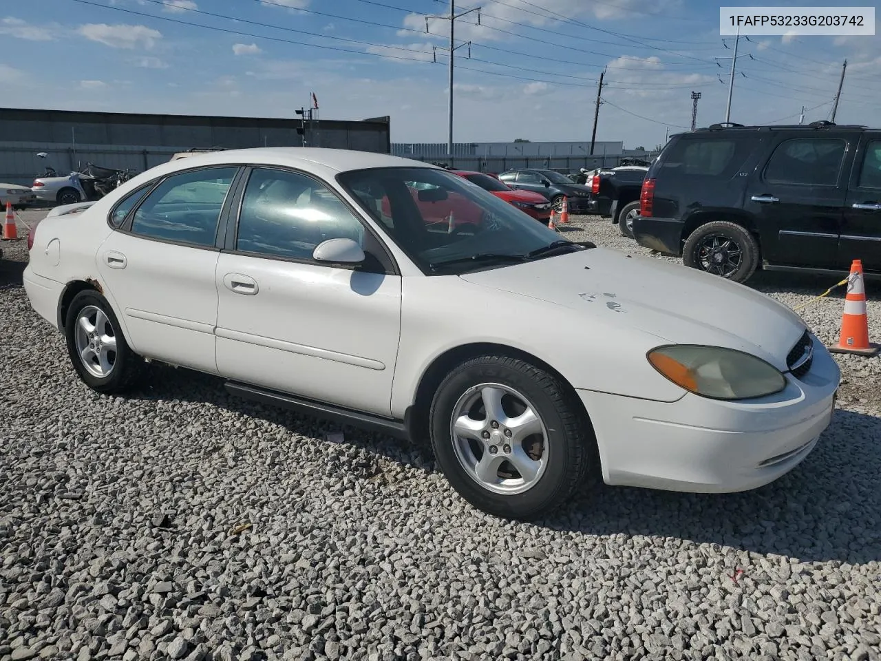 2003 Ford Taurus Se VIN: 1FAFP53233G203742 Lot: 72287254