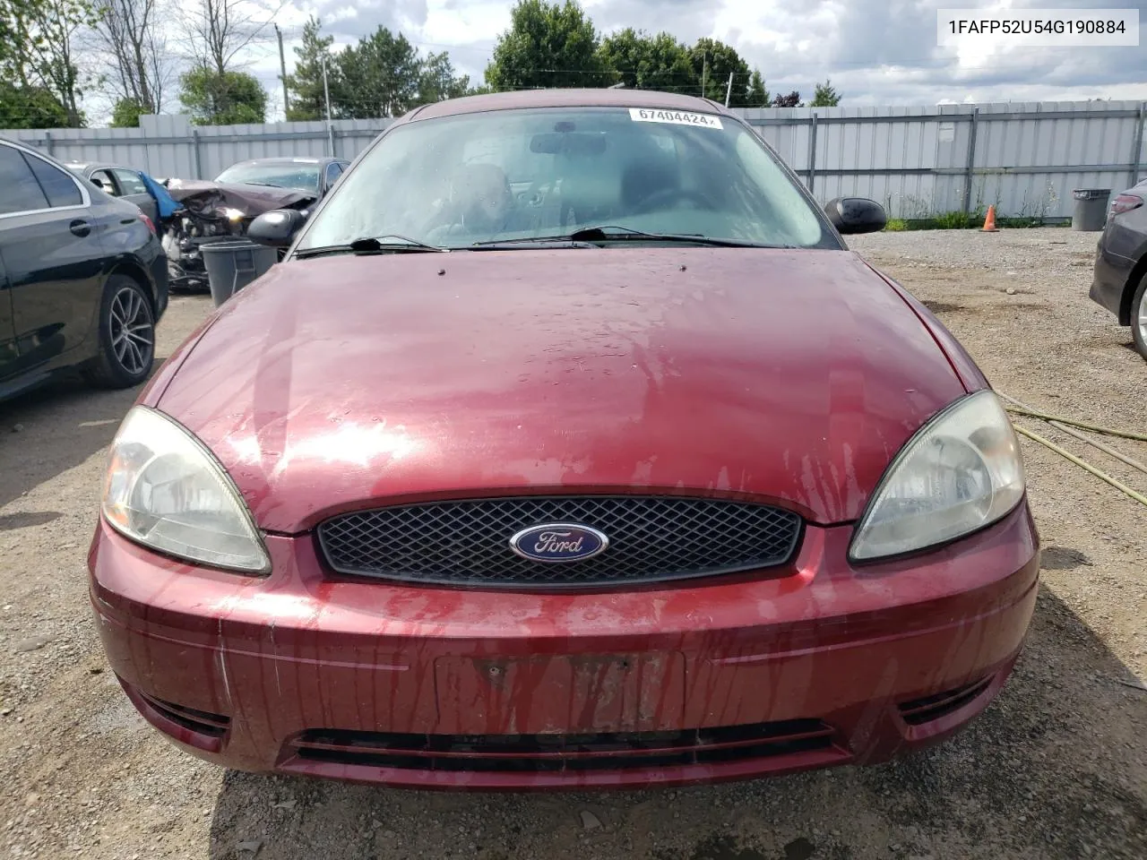 2004 Ford Taurus Lx VIN: 1FAFP52U54G190884 Lot: 67404424