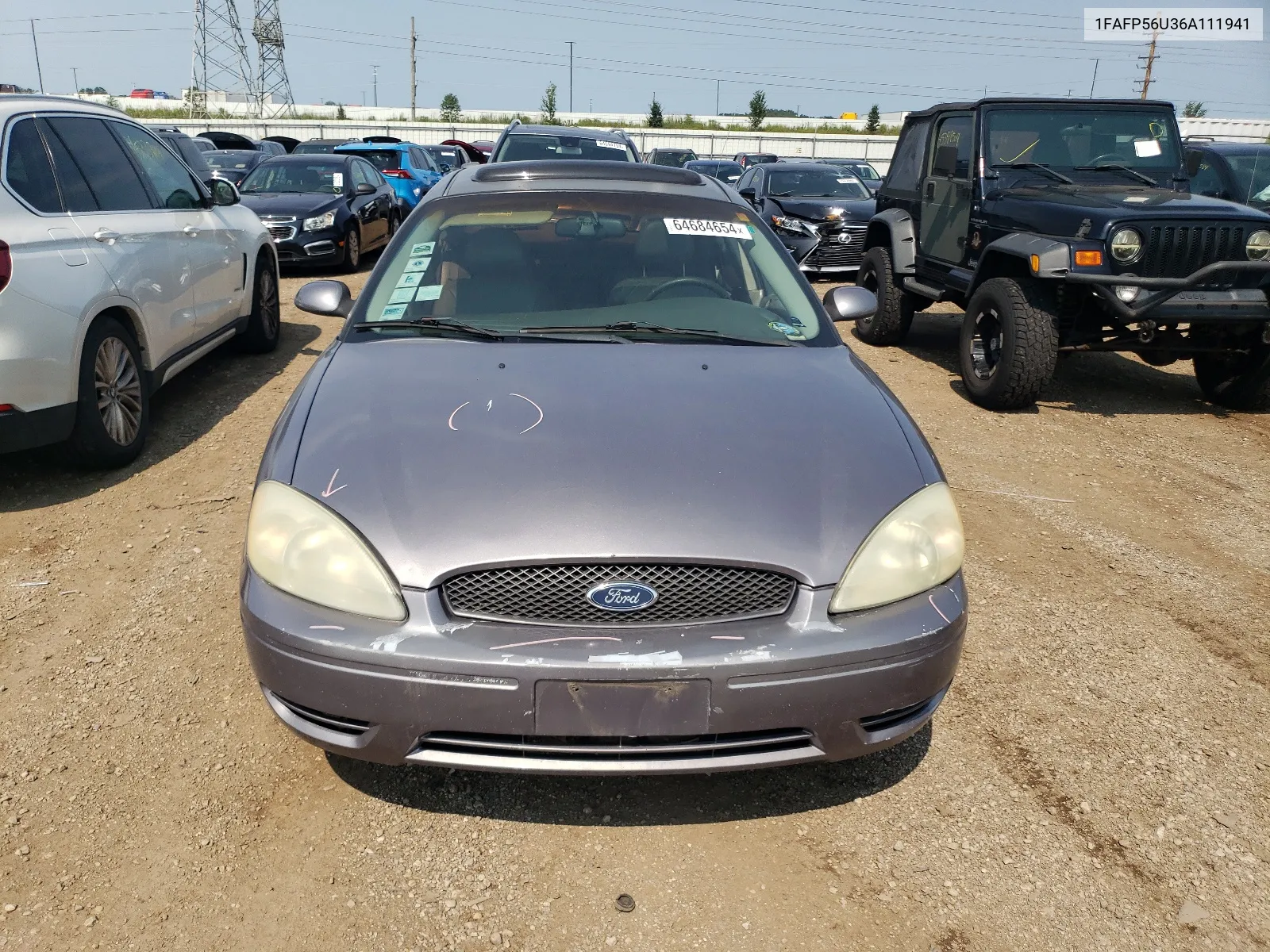 2006 Ford Taurus Sel VIN: 1FAFP56U36A111941 Lot: 64684654