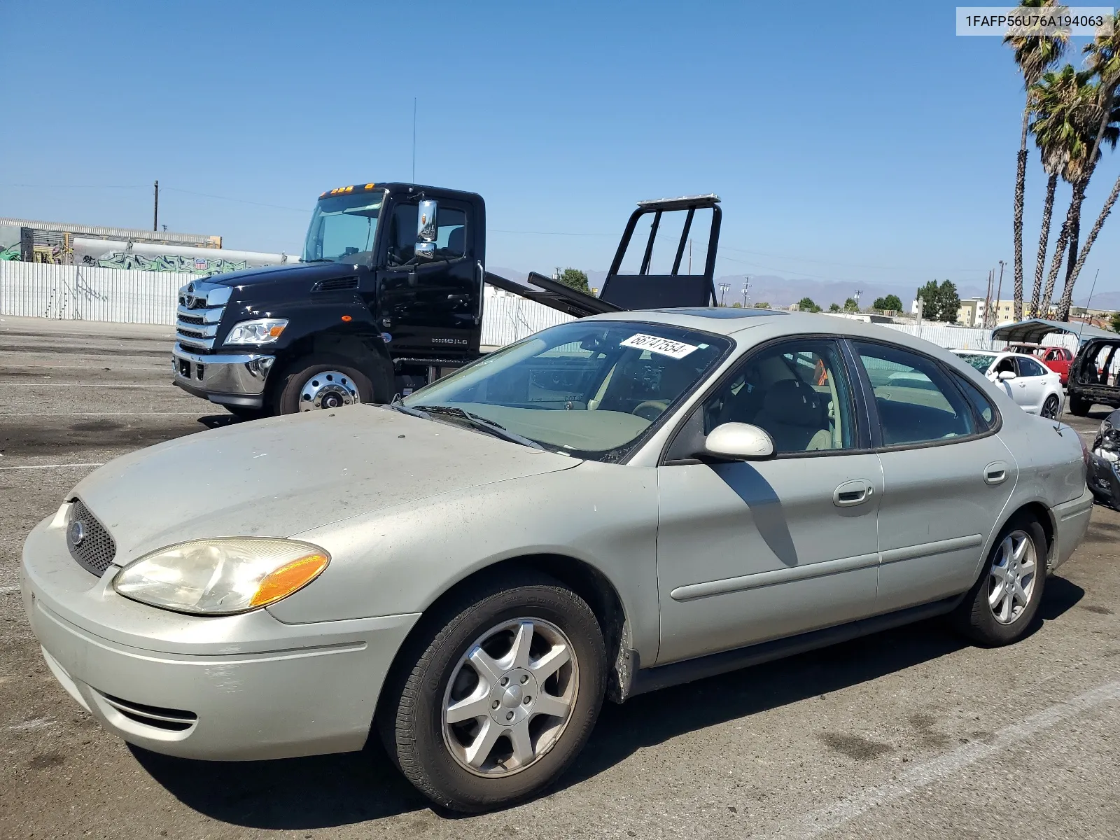 2006 Ford Taurus Sel VIN: 1FAFP56U76A194063 Lot: 66747554