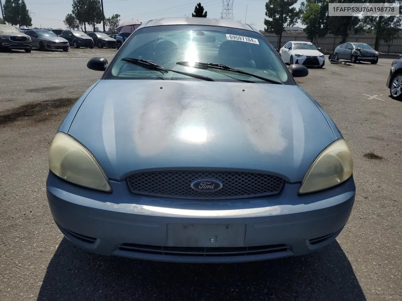 2006 Ford Taurus Se VIN: 1FAFP53U76A198778 Lot: 69597104