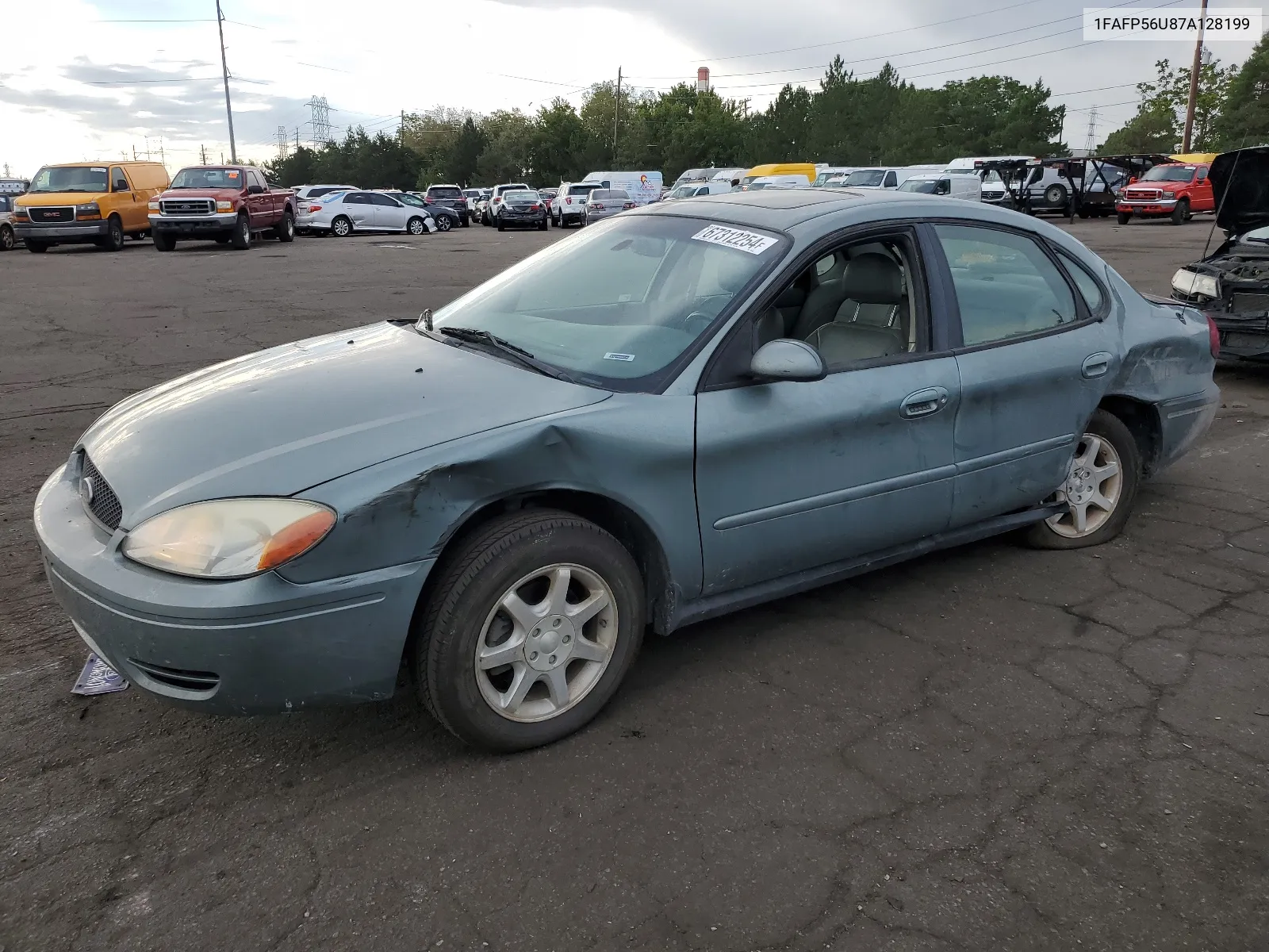 2007 Ford Taurus Sel VIN: 1FAFP56U87A128199 Lot: 67312254