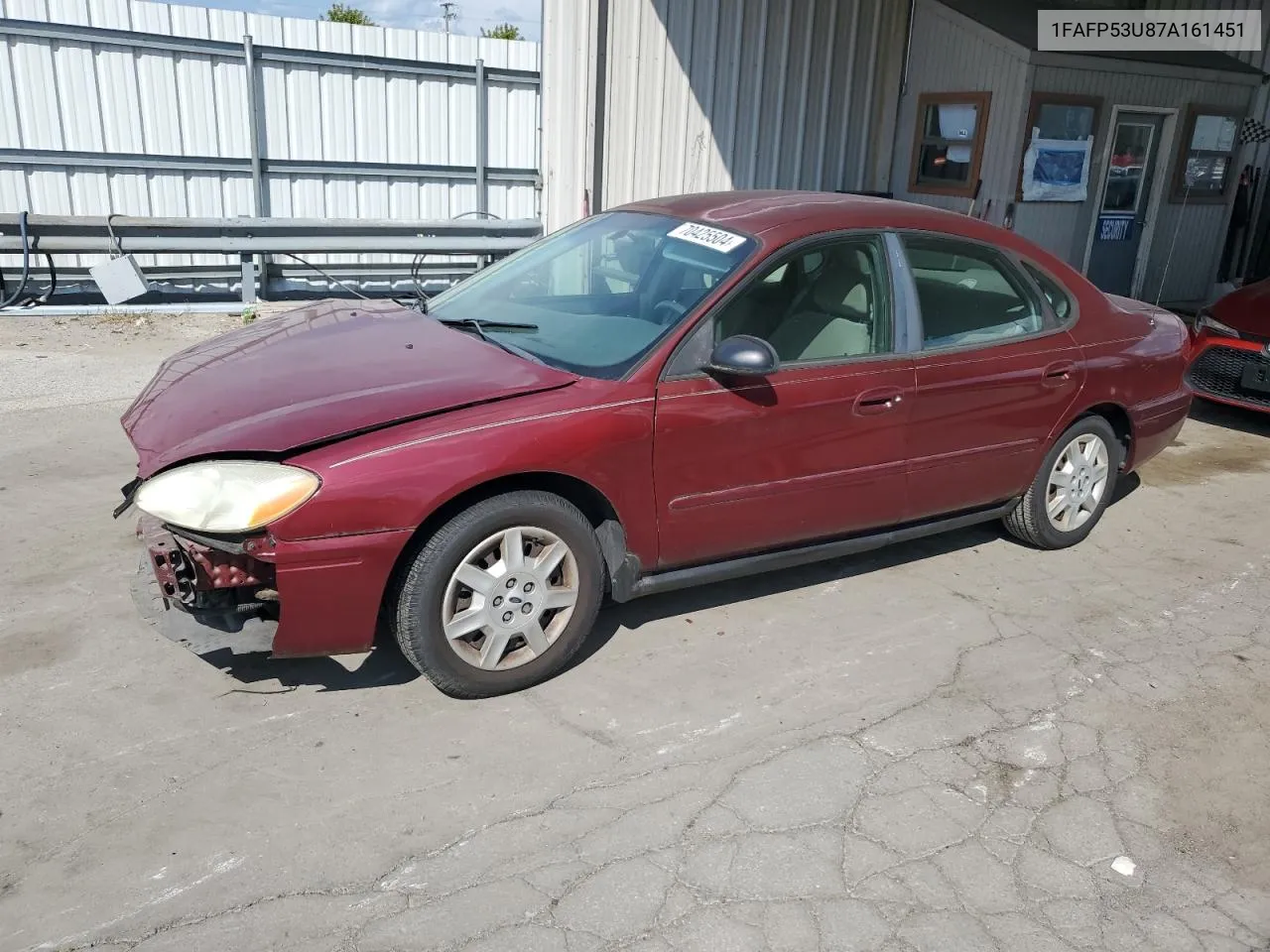 2007 Ford Taurus Se VIN: 1FAFP53U87A161451 Lot: 70425504