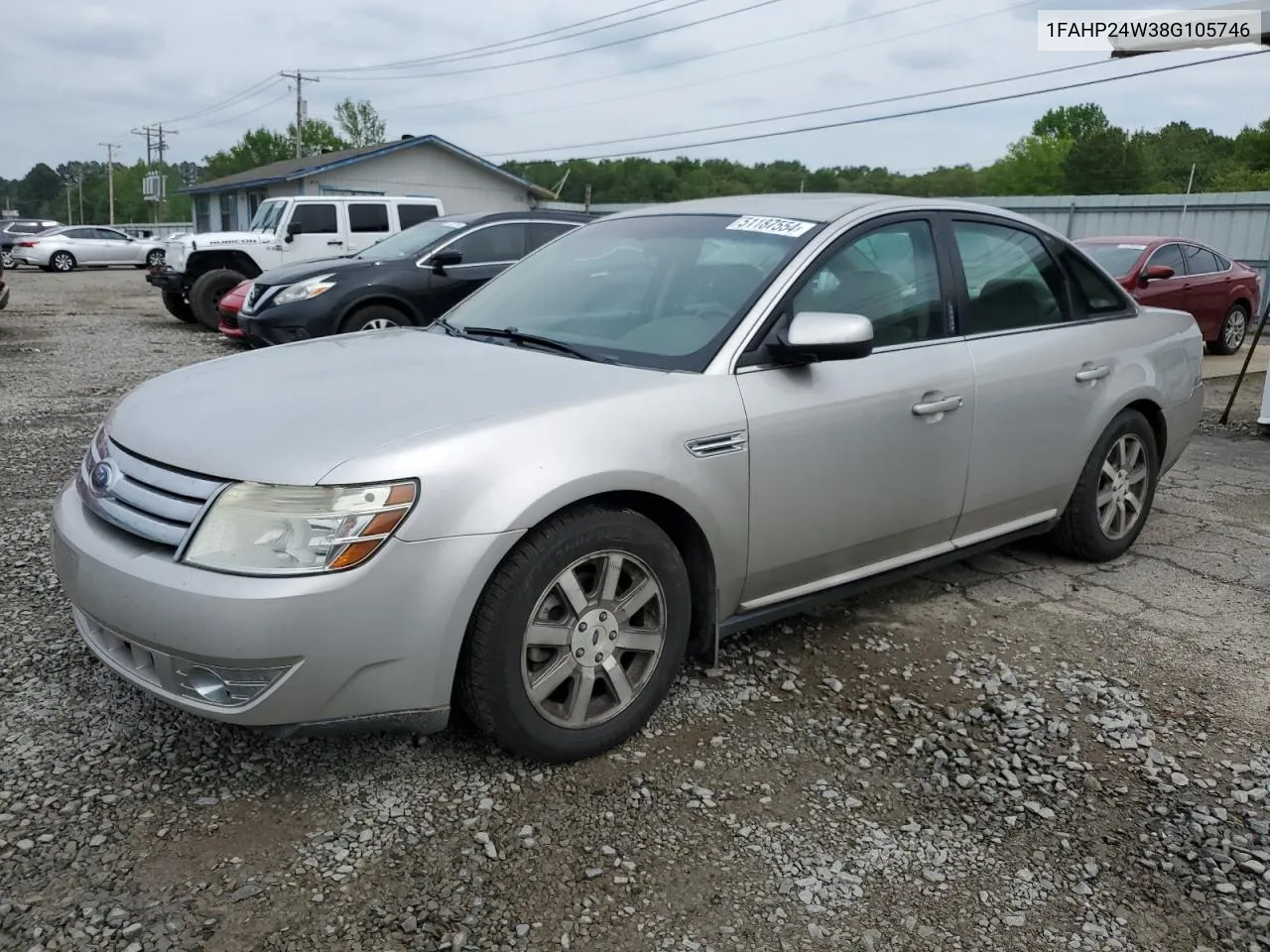 2008 Ford Taurus Sel VIN: 1FAHP24W38G105746 Lot: 51187554