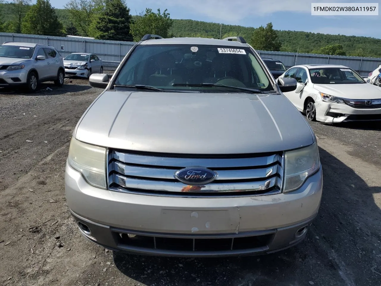 2008 Ford Taurus X Sel VIN: 1FMDK02W38GA11957 Lot: 53745654