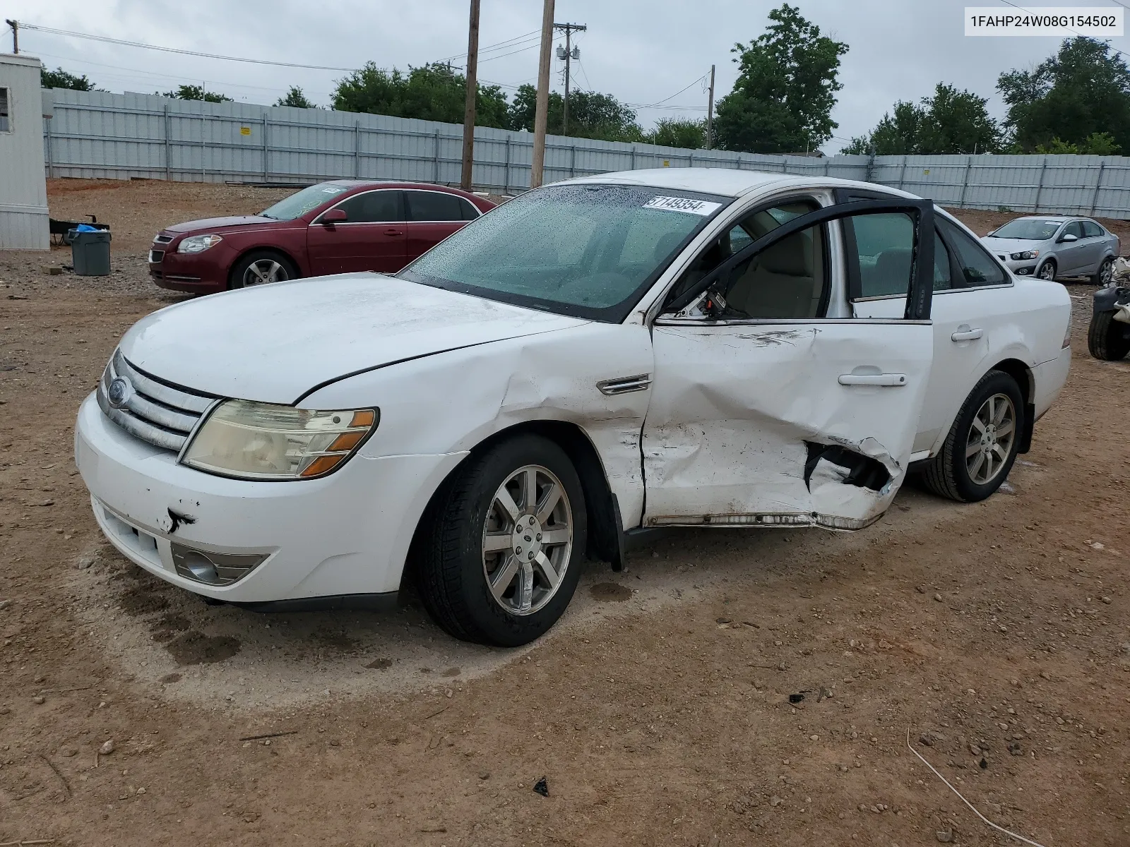 2008 Ford Taurus Sel VIN: 1FAHP24W08G154502 Lot: 57149354