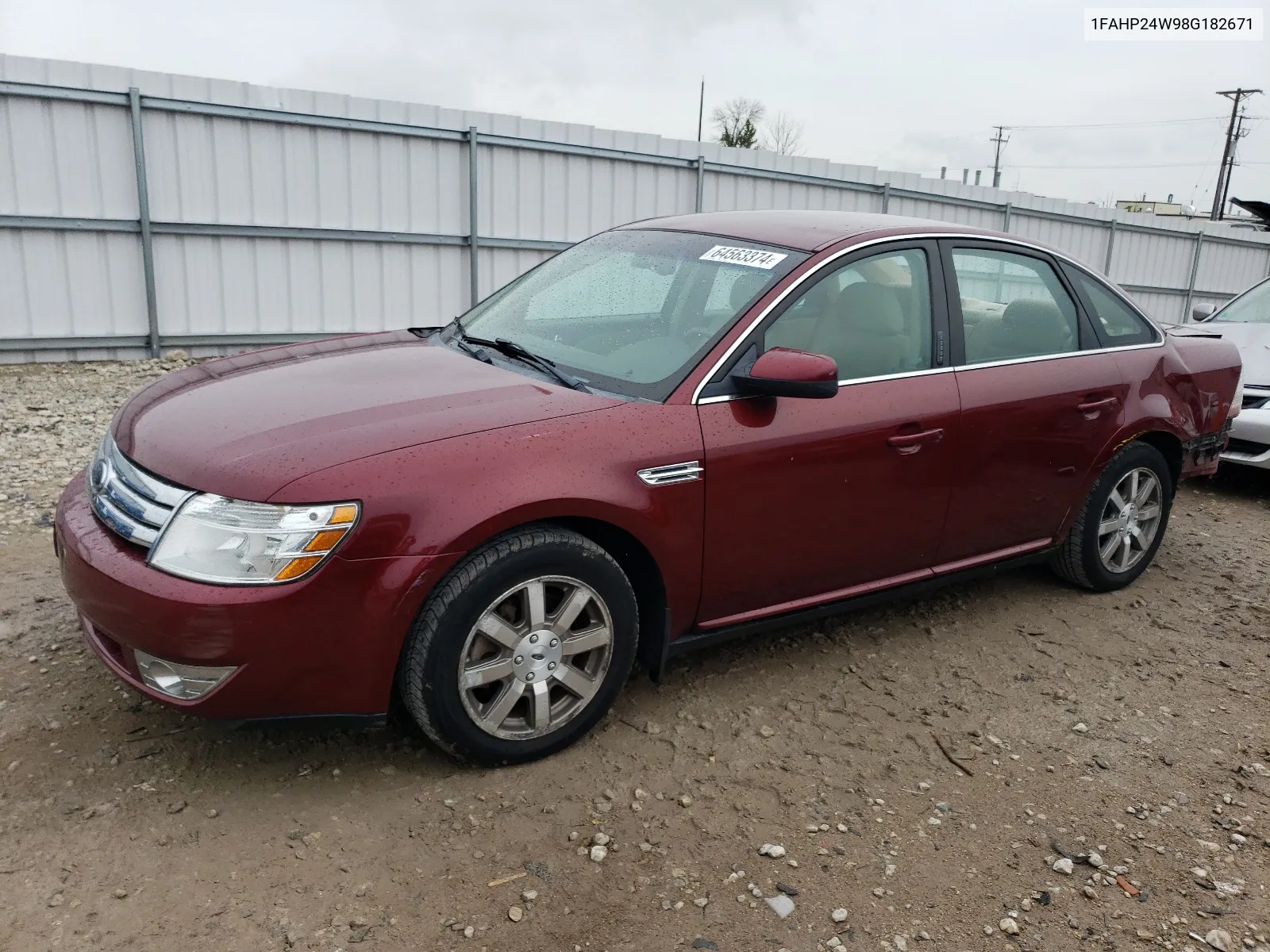 2008 Ford Taurus Sel VIN: 1FAHP24W98G182671 Lot: 64563374