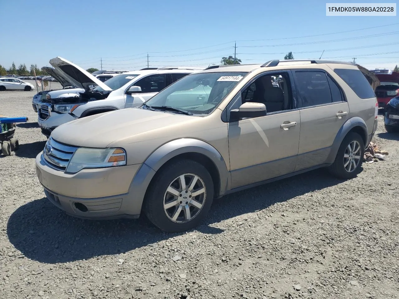 2008 Ford Taurus X Sel VIN: 1FMDK05W88GA20228 Lot: 64617144