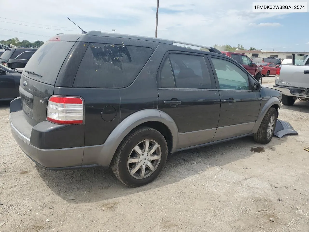 2008 Ford Taurus X Sel VIN: 1FMDK02W38GA12574 Lot: 66209534