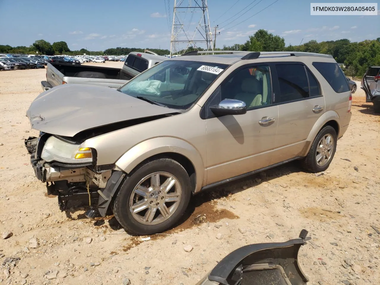 2008 Ford Taurus X Limited VIN: 1FMDK03W28GA05405 Lot: 68683184