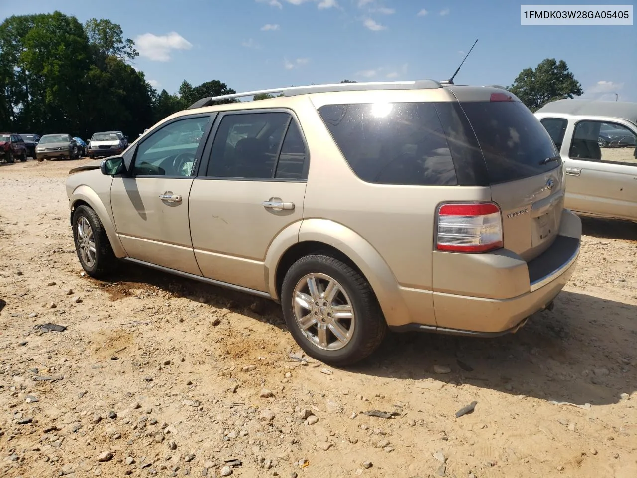 2008 Ford Taurus X Limited VIN: 1FMDK03W28GA05405 Lot: 68683184