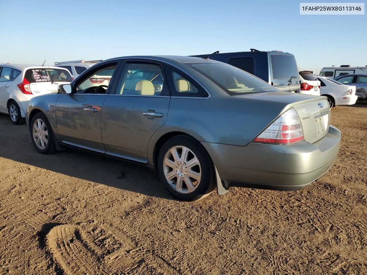 2008 Ford Taurus Limited VIN: 1FAHP25WX8G113146 Lot: 69218054