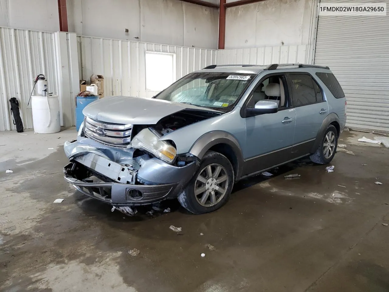 2008 Ford Taurus X Sel VIN: 1FMDK02W18GA29650 Lot: 70848034