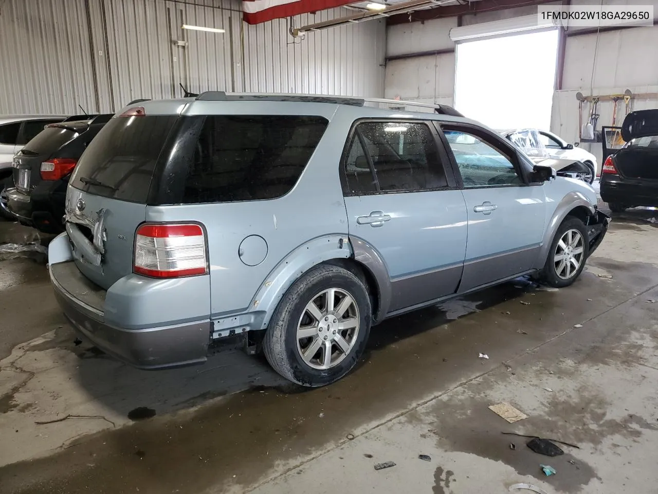 2008 Ford Taurus X Sel VIN: 1FMDK02W18GA29650 Lot: 70848034