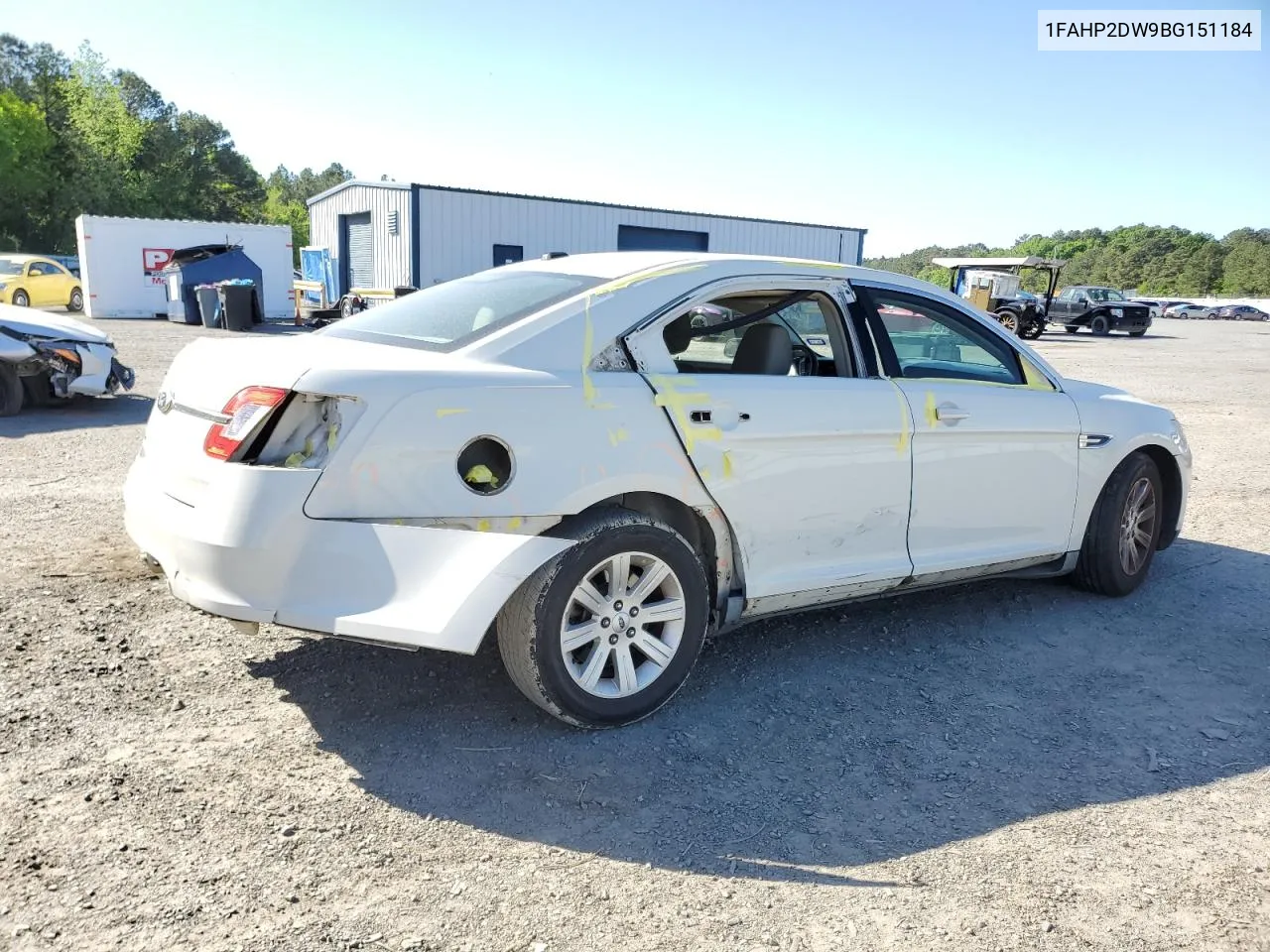 2011 Ford Taurus Se VIN: 1FAHP2DW9BG151184 Lot: 49056824