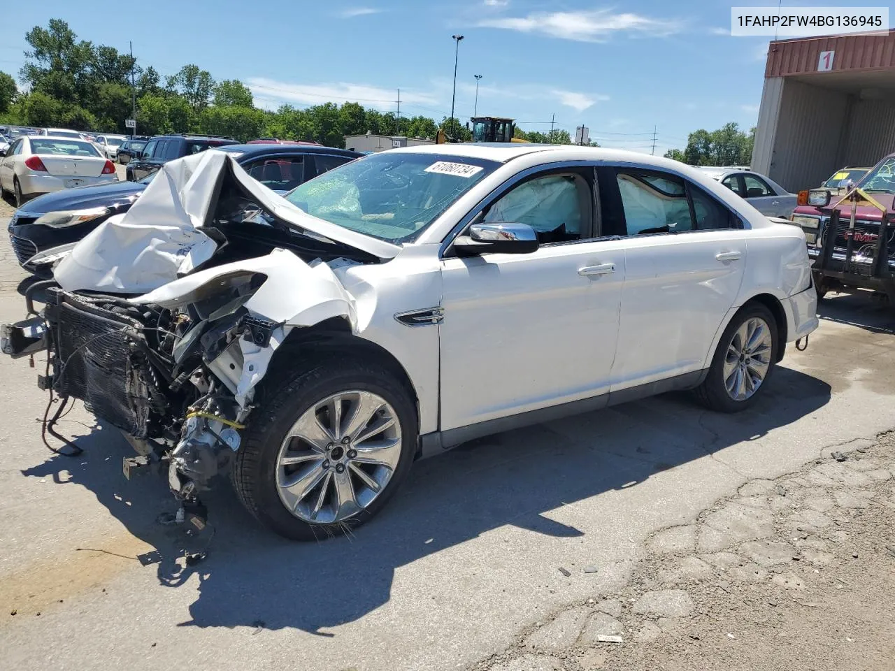 2011 Ford Taurus Limited VIN: 1FAHP2FW4BG136945 Lot: 61060734