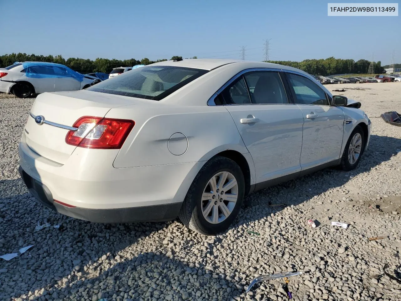 2011 Ford Taurus Se VIN: 1FAHP2DW9BG113499 Lot: 67755634