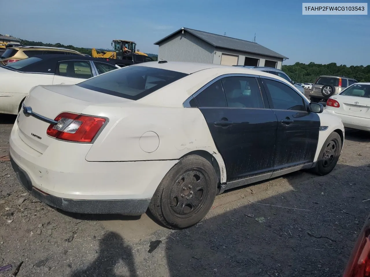 2012 Ford Taurus Limited VIN: 1FAHP2FW4CG103543 Lot: 58919954