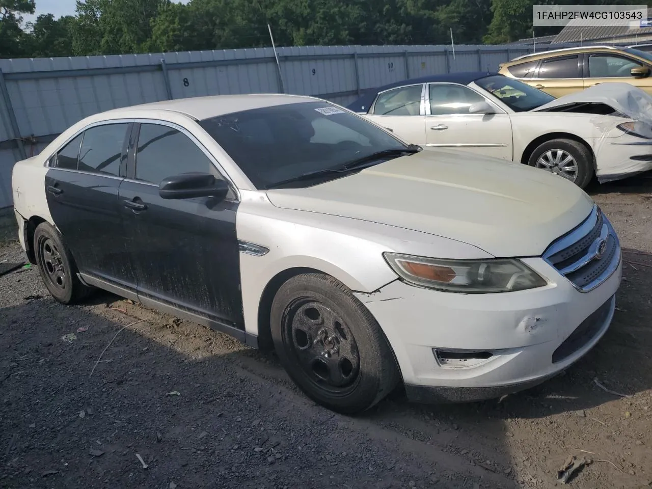 2012 Ford Taurus Limited VIN: 1FAHP2FW4CG103543 Lot: 58919954