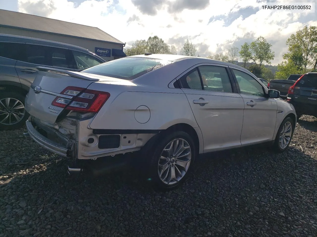 2014 Ford Taurus Limited VIN: 1FAHP2F86EG100552 Lot: 51843954