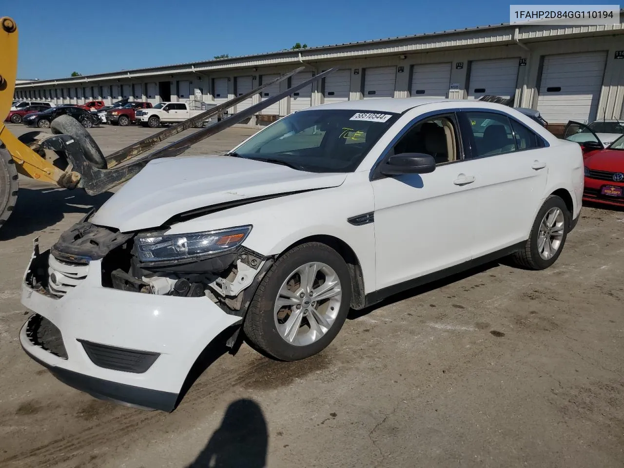 2016 Ford Taurus Se VIN: 1FAHP2D84GG110194 Lot: 58510544