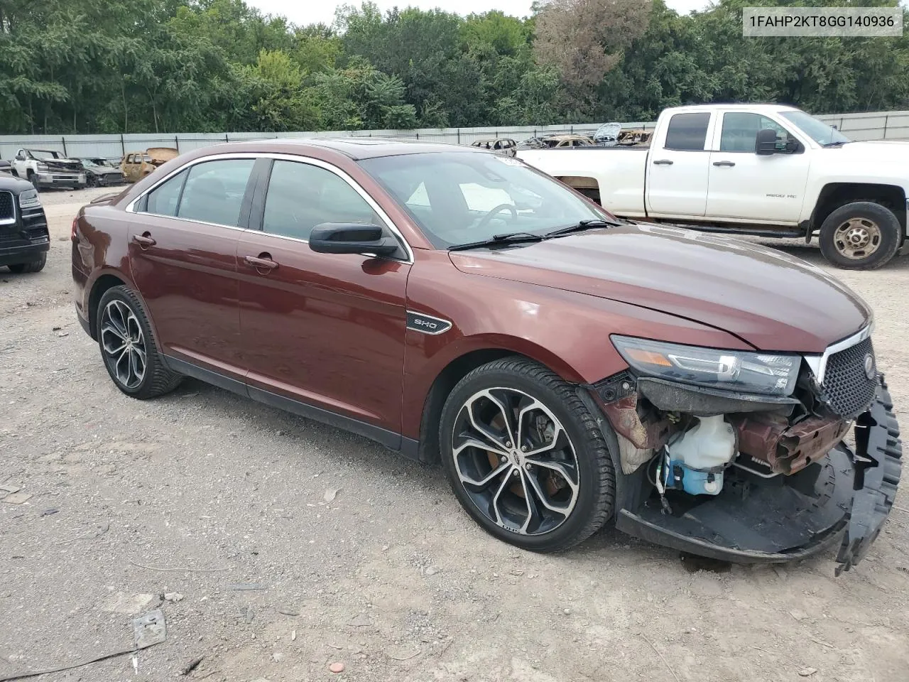 2016 Ford Taurus Sho VIN: 1FAHP2KT8GG140936 Lot: 69528124