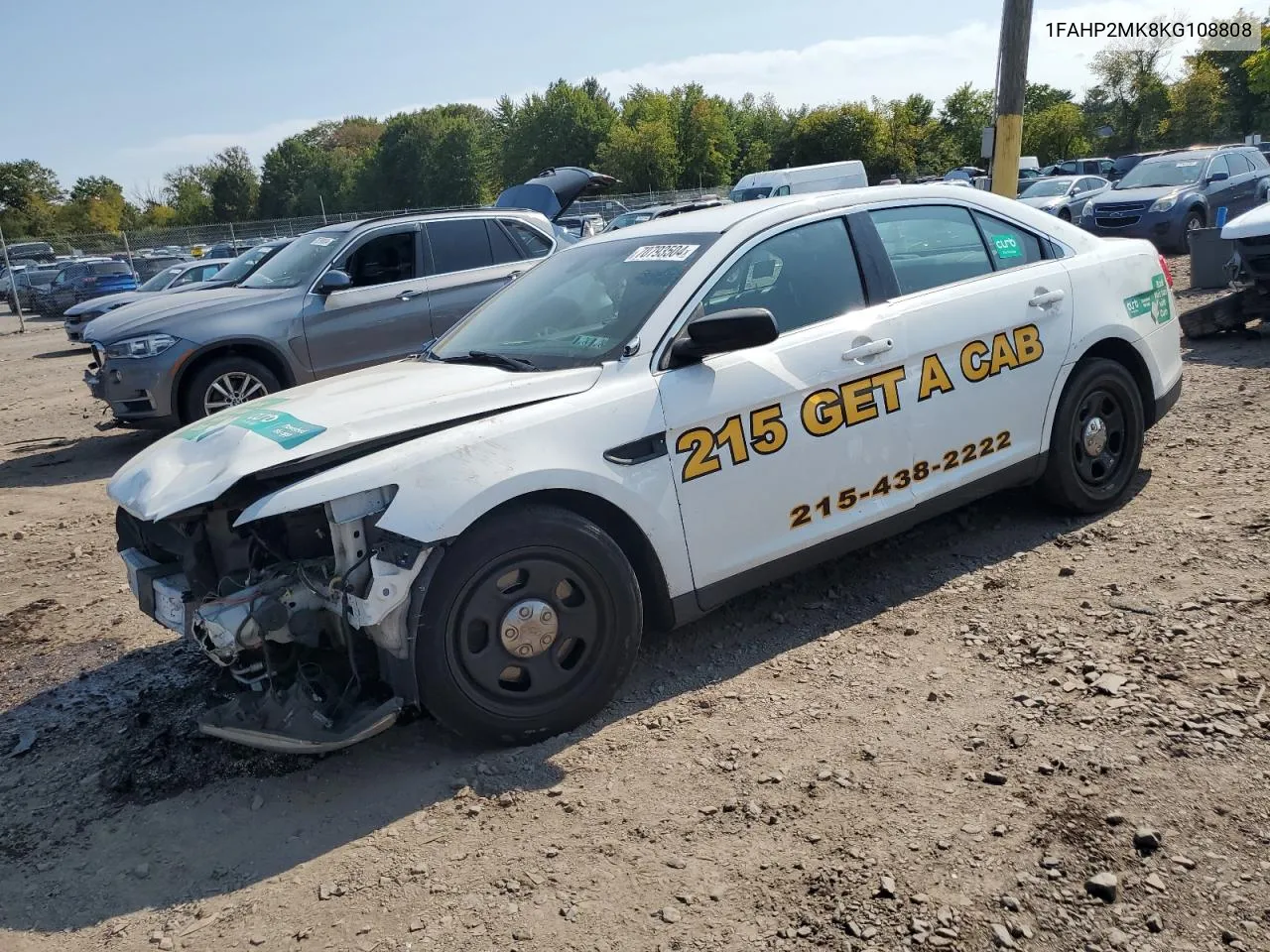 2019 Ford Taurus Police Interceptor VIN: 1FAHP2MK8KG108808 Lot: 70793504