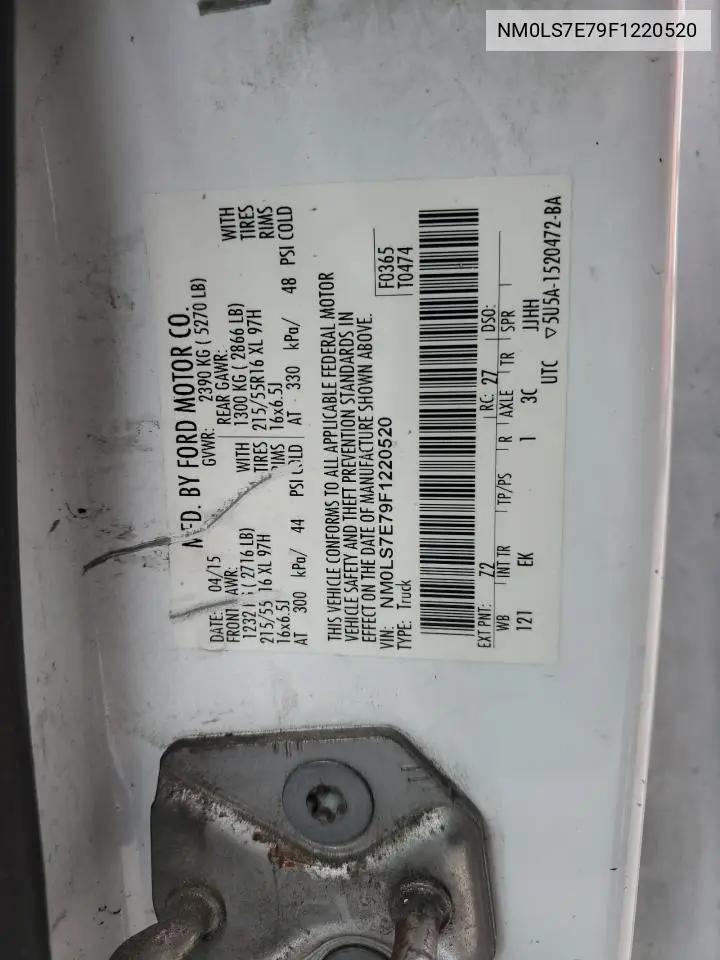 NM0LS7E79F1220520 2015 Ford Transit Connect Xl