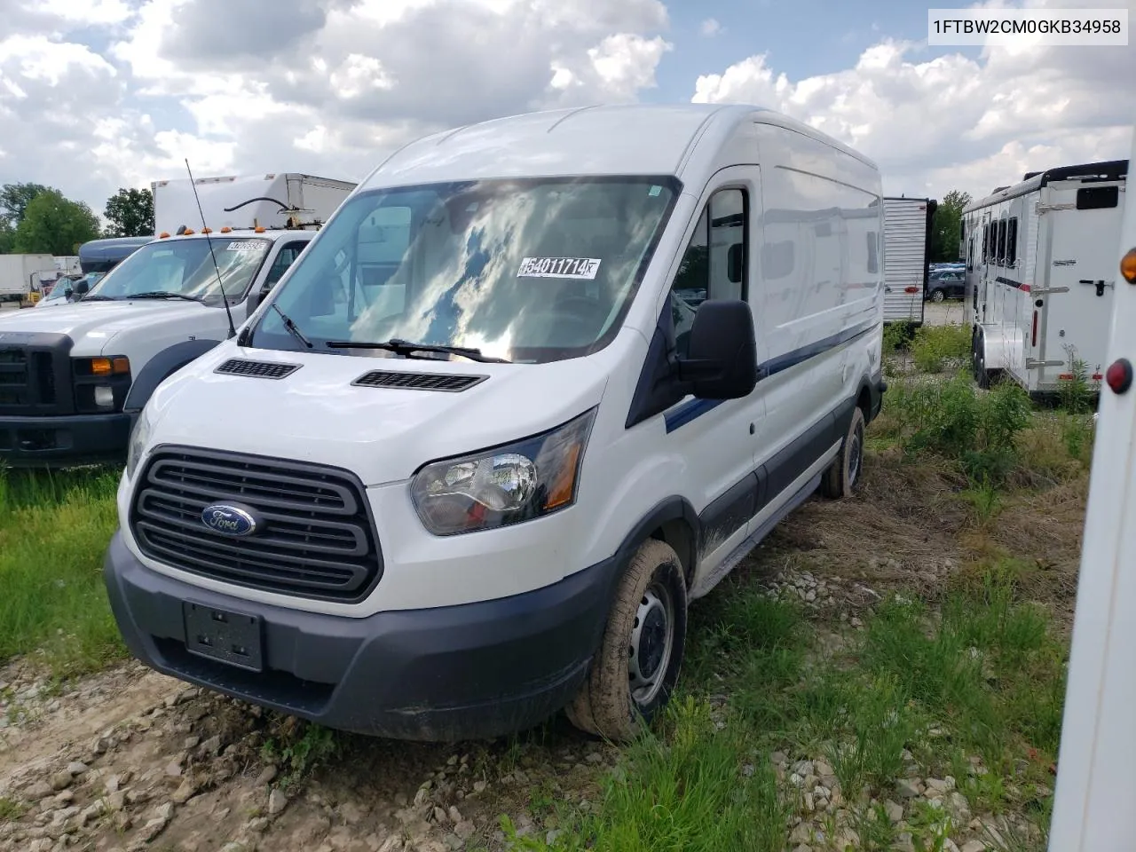 2016 Ford Transit T-350 VIN: 1FTBW2CM0GKB34958 Lot: 54011714