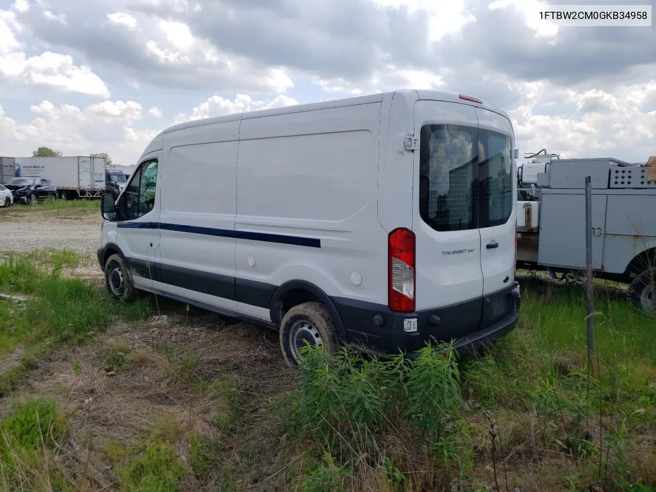 2016 Ford Transit T-350 VIN: 1FTBW2CM0GKB34958 Lot: 54011714