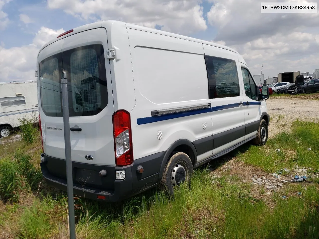 2016 Ford Transit T-350 VIN: 1FTBW2CM0GKB34958 Lot: 54011714