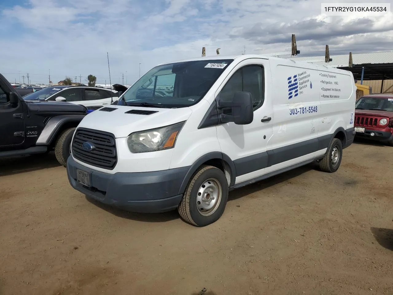 2016 Ford Transit T-250 VIN: 1FTYR2YG1GKA45534 Lot: 71647454