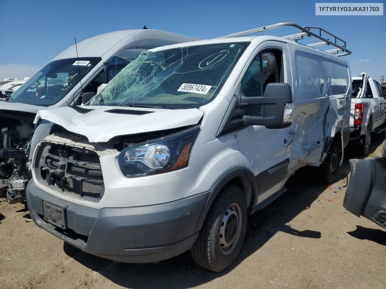 2018 Ford Transit T-250 VIN: 1FTYR1YG3JKA31703 Lot: 58967424