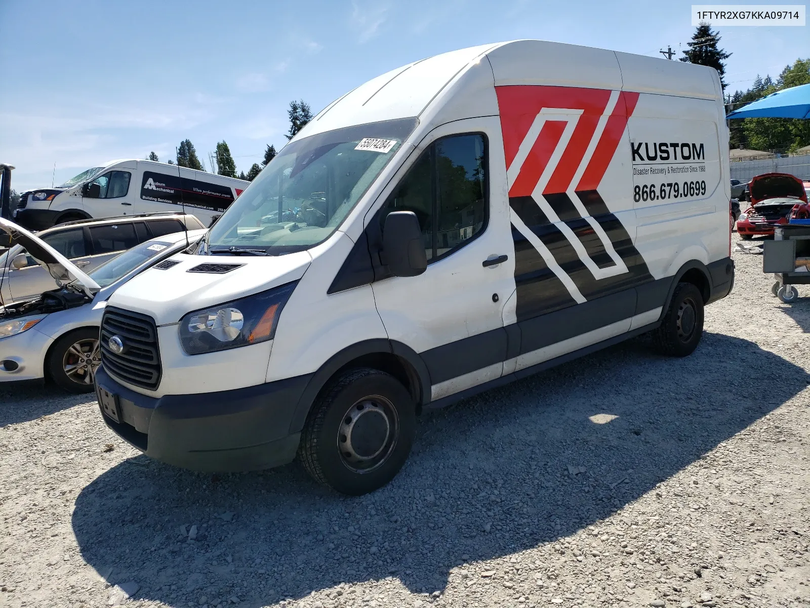 2019 Ford Transit T-250 VIN: 1FTYR2XG7KKA09714 Lot: 55074284