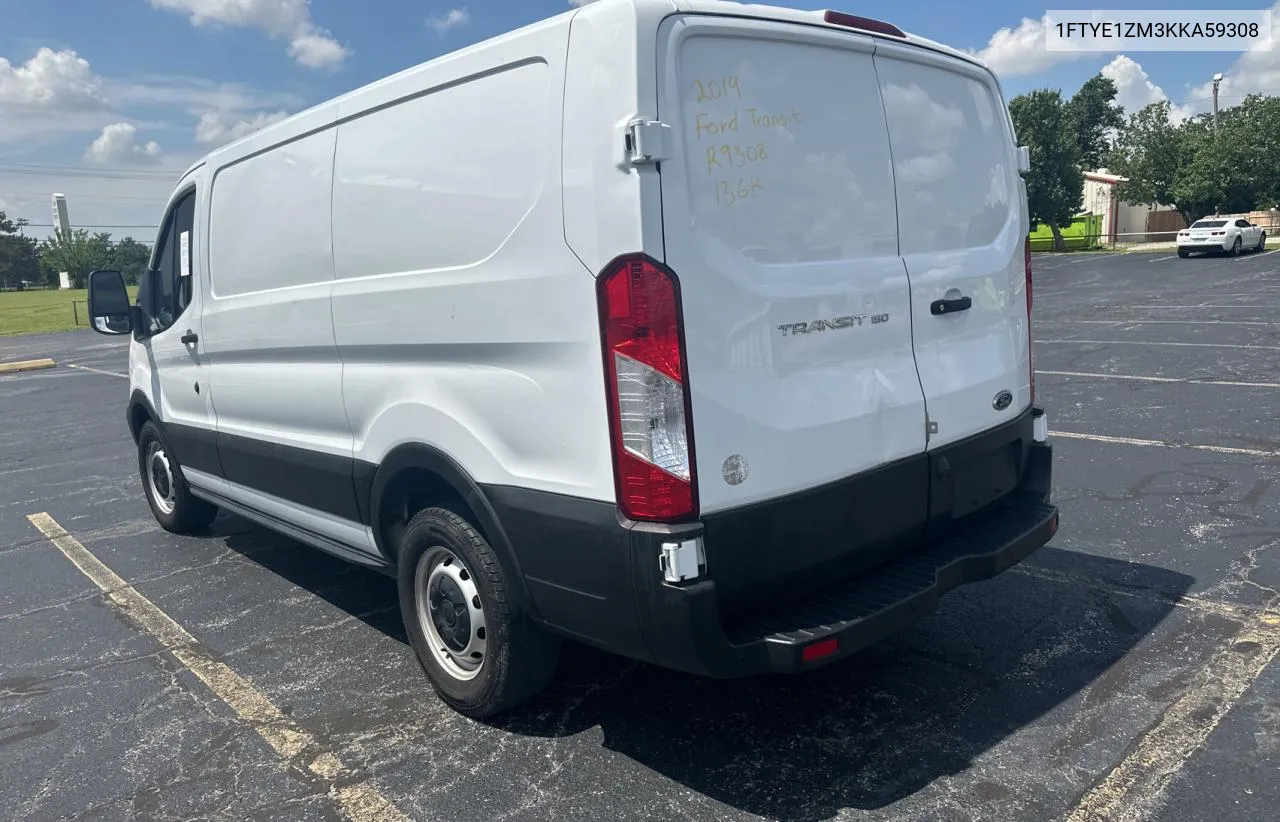 2019 Ford Transit T-150 VIN: 1FTYE1ZM3KKA59308 Lot: 55659654