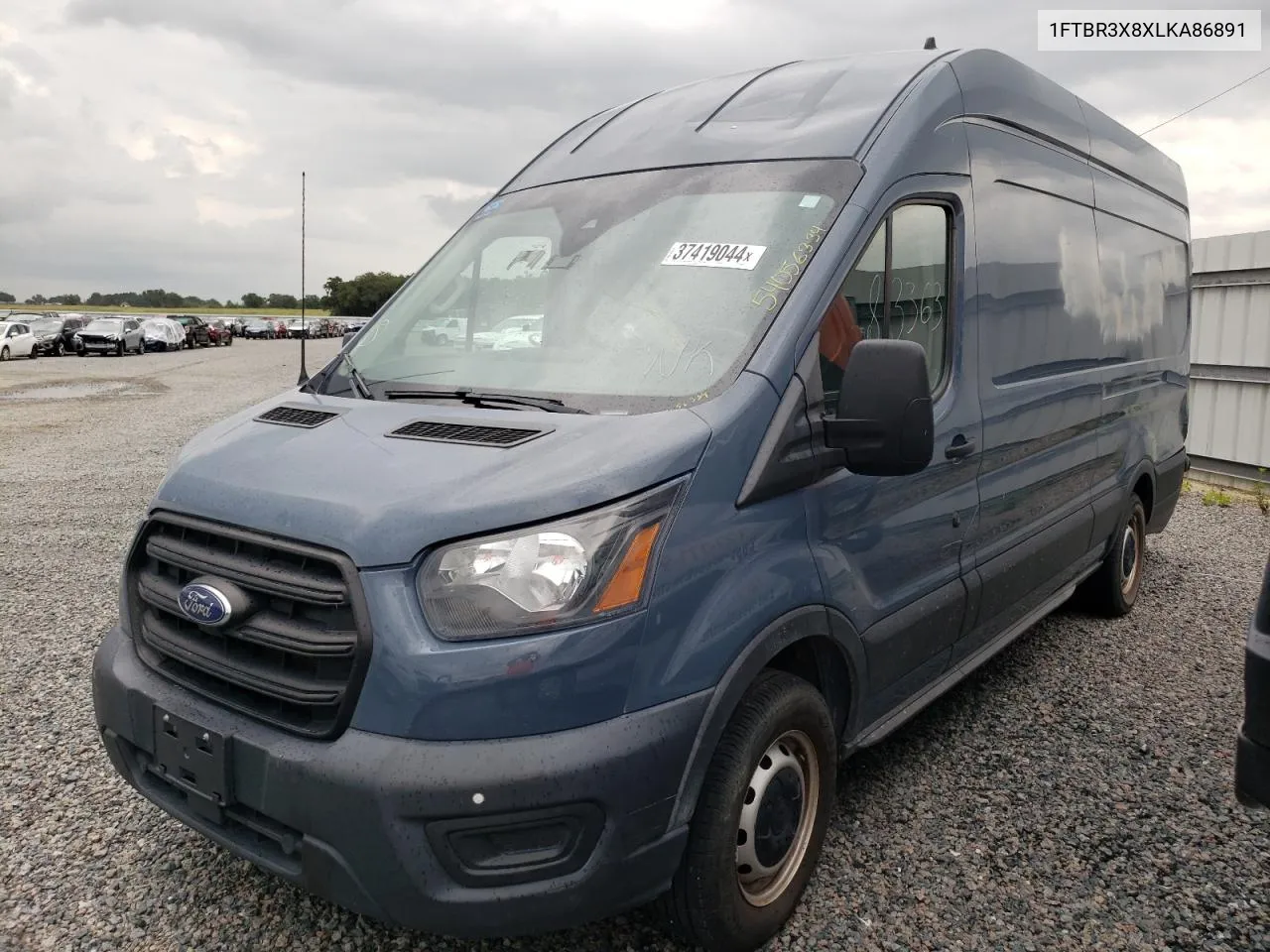 2020 Ford Transit T-250 VIN: 1FTBR3X8XLKA86891 Lot: 54056334