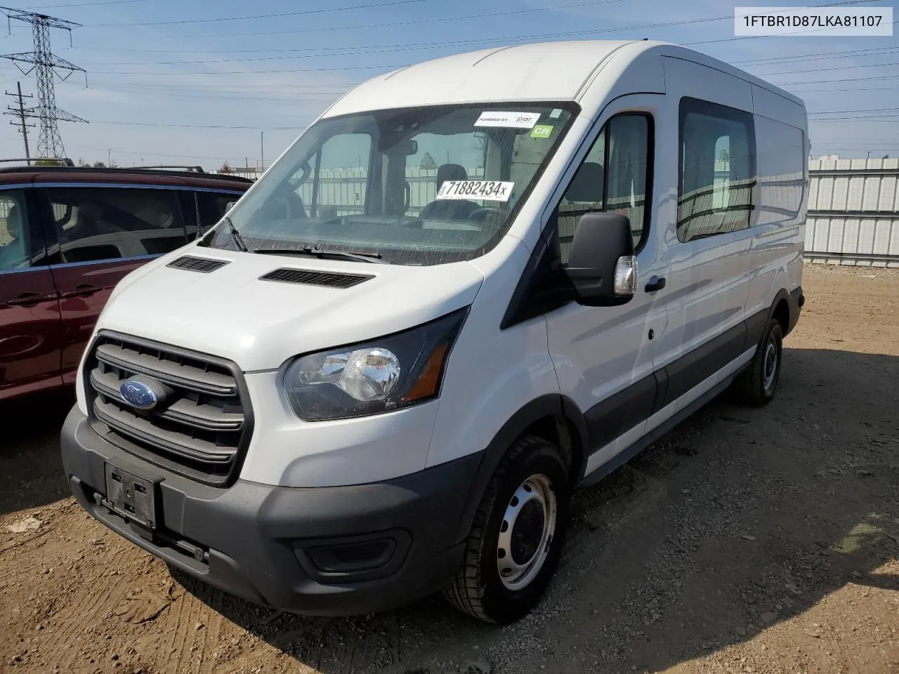 2020 Ford Transit T-250 VIN: 1FTBR1D87LKA81107 Lot: 71882434