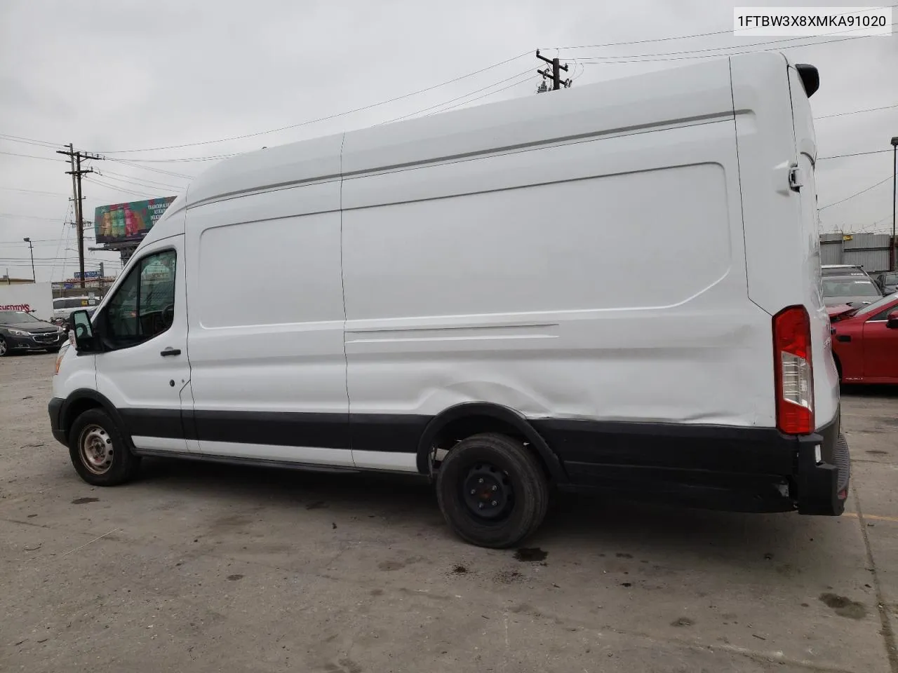 2021 Ford Transit T-350 VIN: 1FTBW3X8XMKA91020 Lot: 55538554