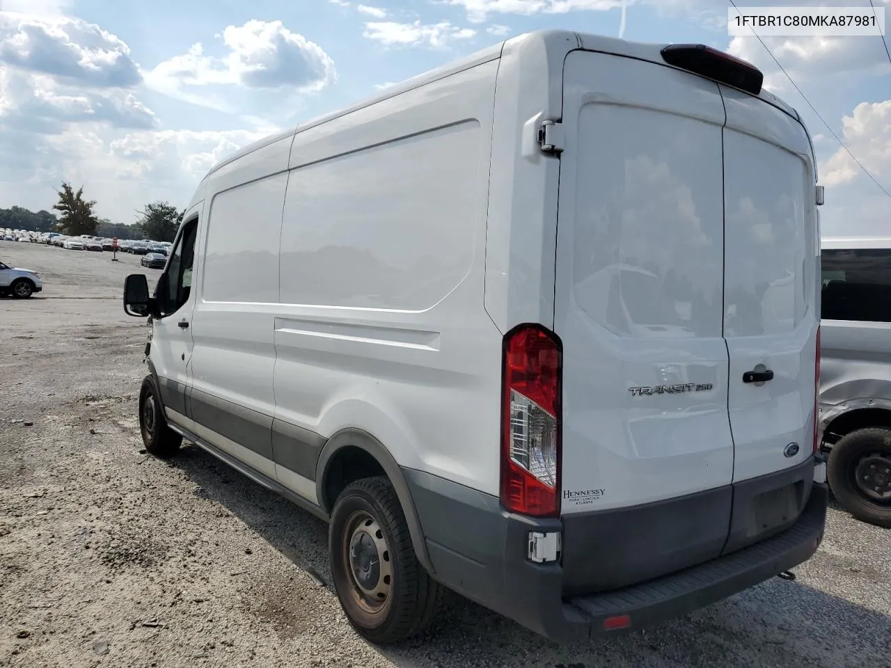 2021 Ford Transit T-250 VIN: 1FTBR1C80MKA87981 Lot: 72022394