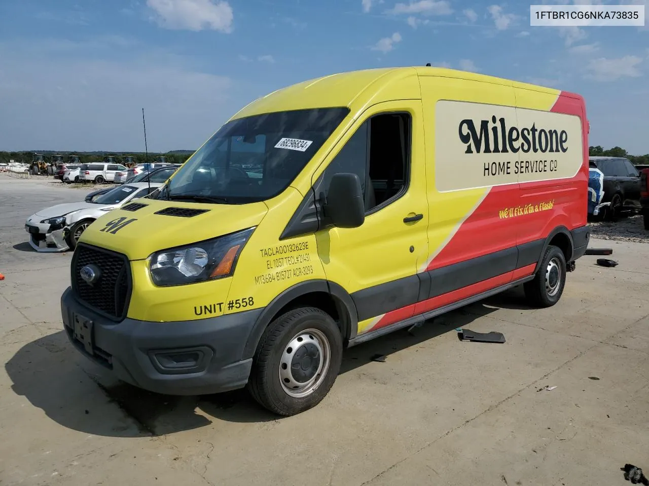 2022 Ford Transit T-250 VIN: 1FTBR1CG6NKA73835 Lot: 68296834