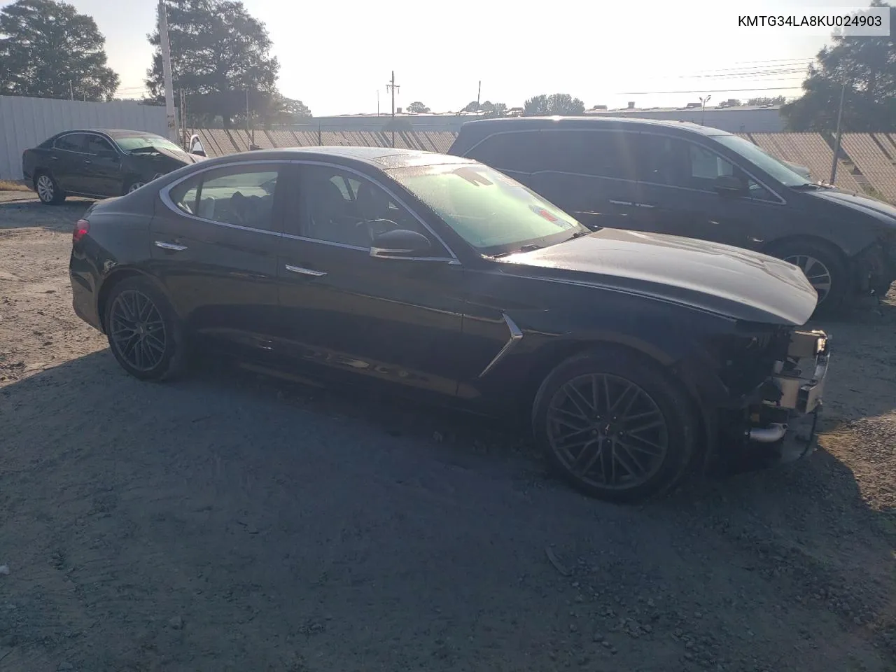 KMTG34LA8KU024903 2019 Genesis G70 Elite