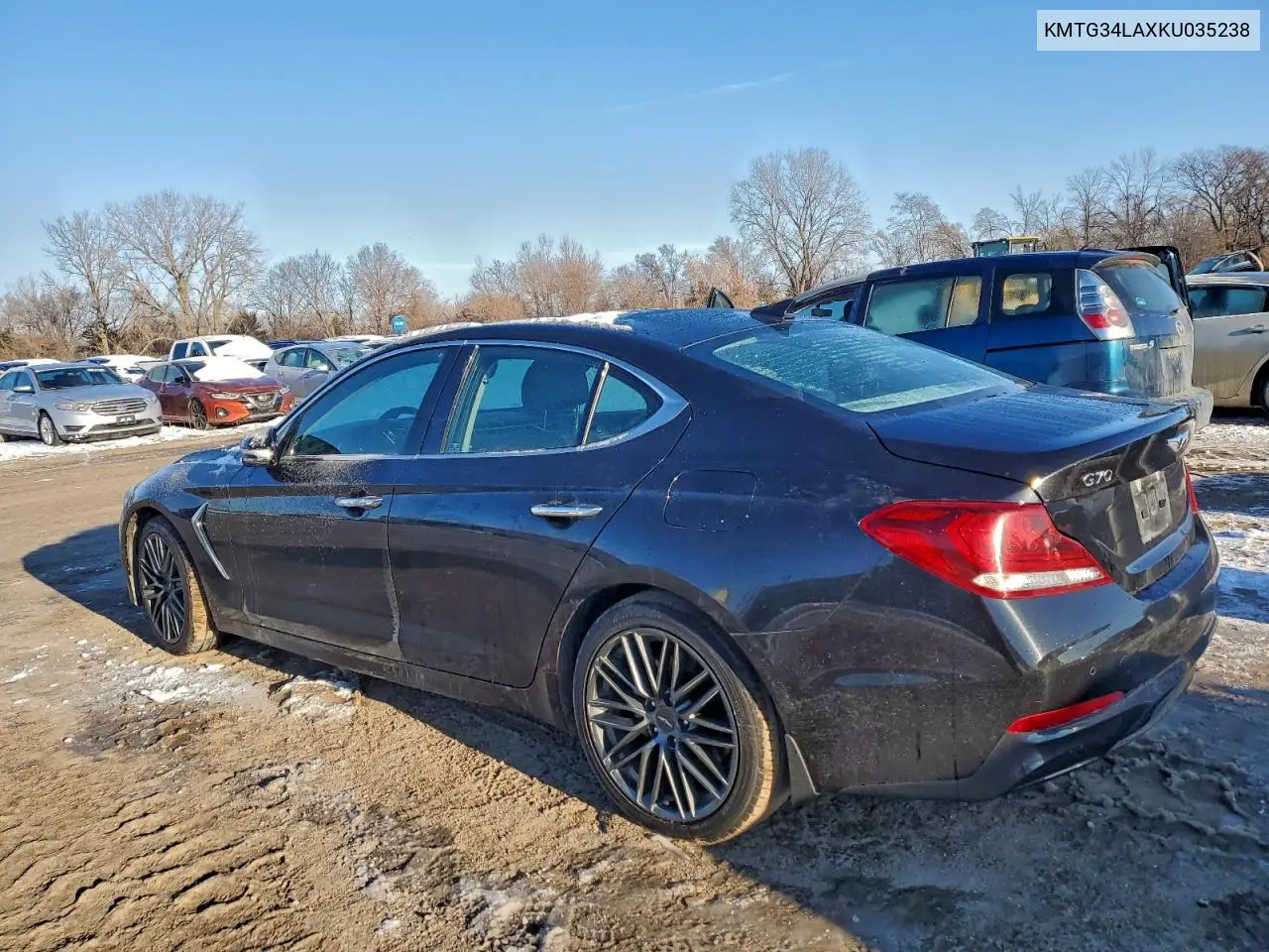 KMTG34LAXKU035238 2019 Genesis G70 Elite