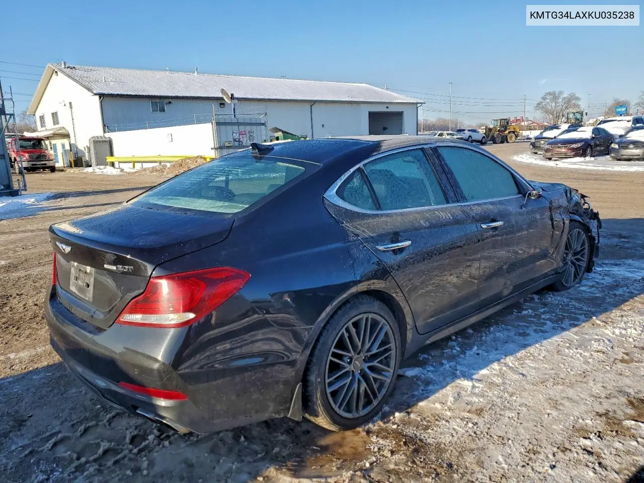 KMTG34LAXKU035238 2019 Genesis G70 Elite