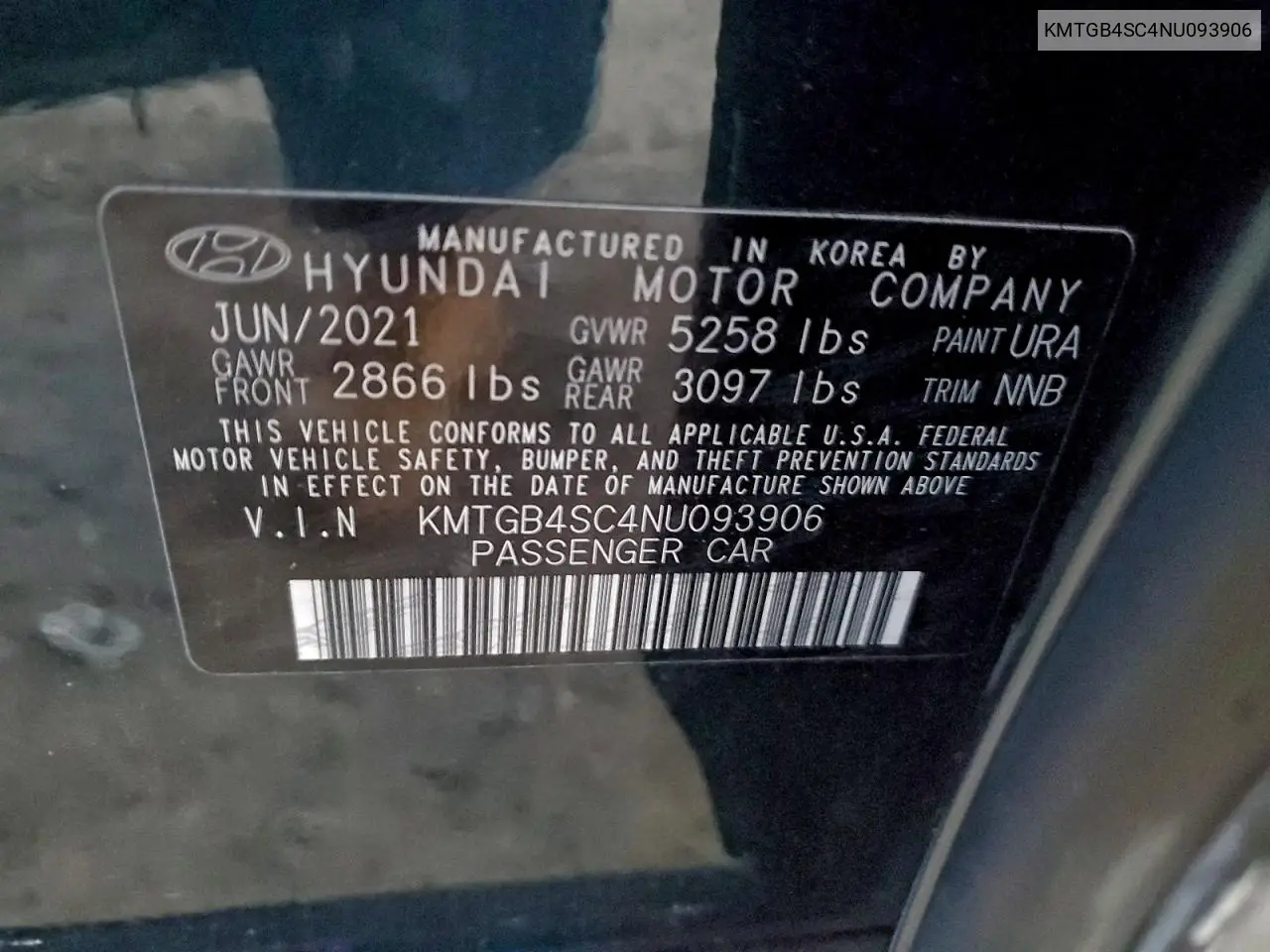 KMTGB4SC4NU093906 2022 Genesis G80 Base