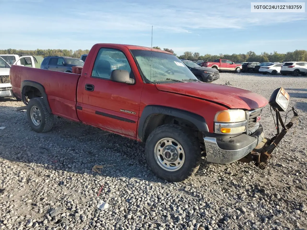 1GTGC24U12Z183759 2002 GMC New Sierra C2500