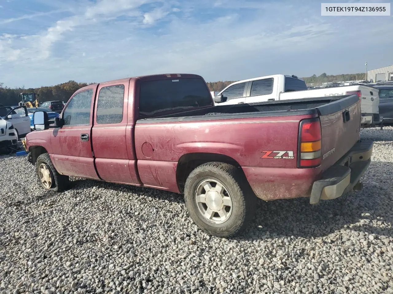 1GTEK19T94Z136955 2004 GMC New Sierra K1500