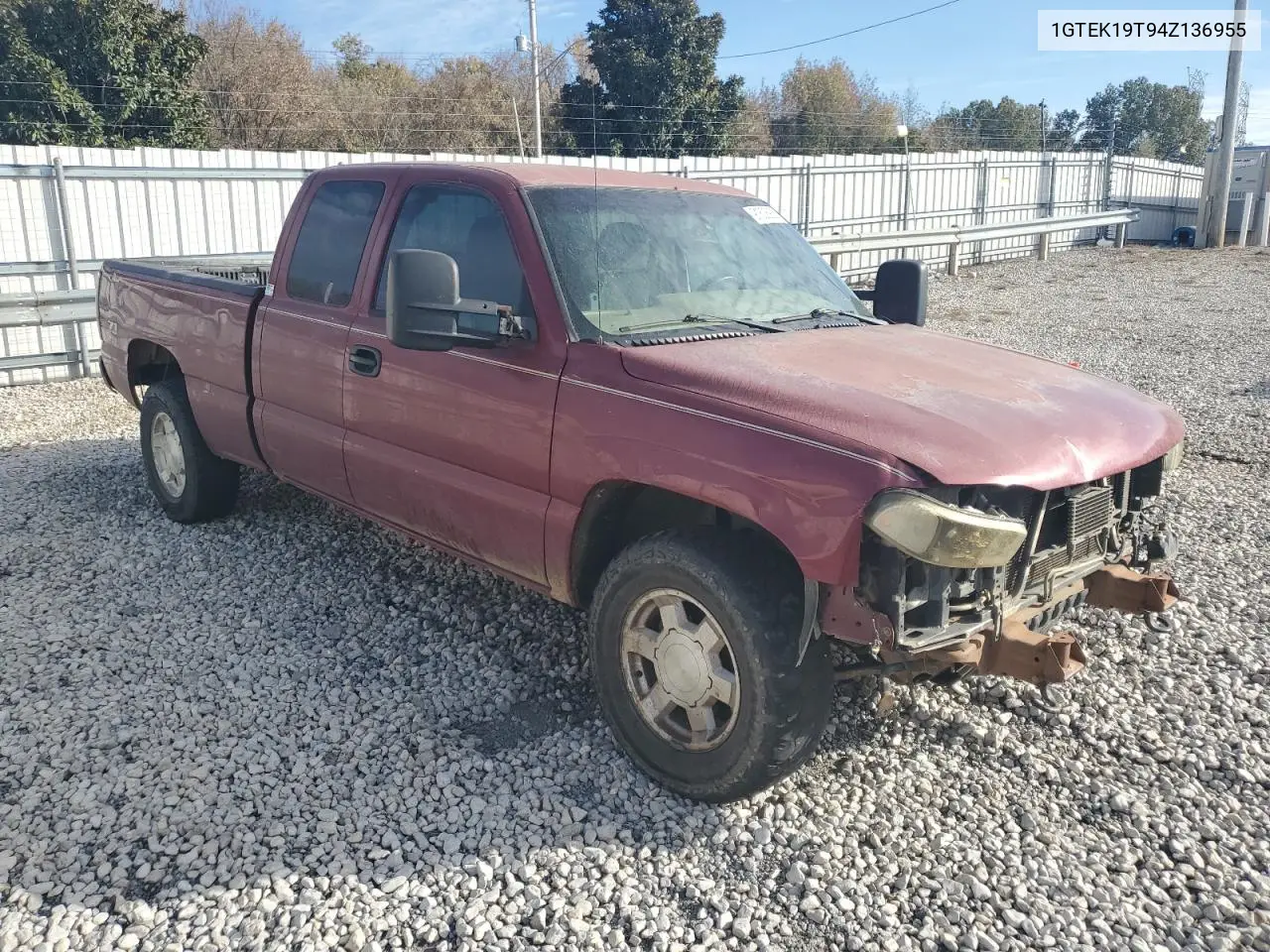 1GTEK19T94Z136955 2004 GMC New Sierra K1500