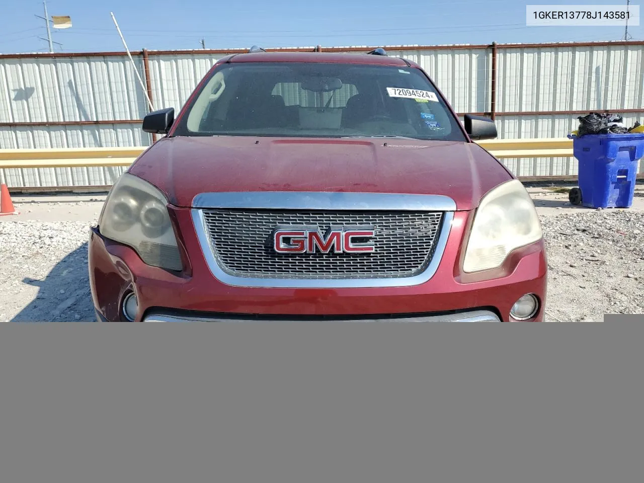 1GKER13778J143581 2008 GMC Acadia Sle