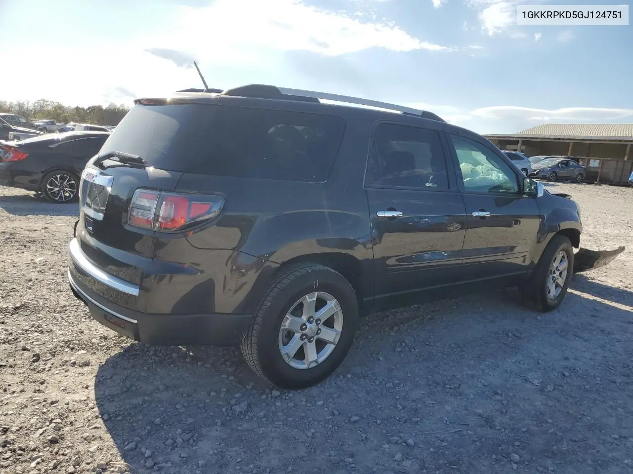 1GKKRPKD5GJ124751 2016 GMC Acadia Sle